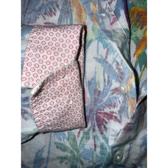Tommy Bahama Mens LG All Over Floral Hawaiian Button Up LS Linen Blend Resort - Picture 6 of 10